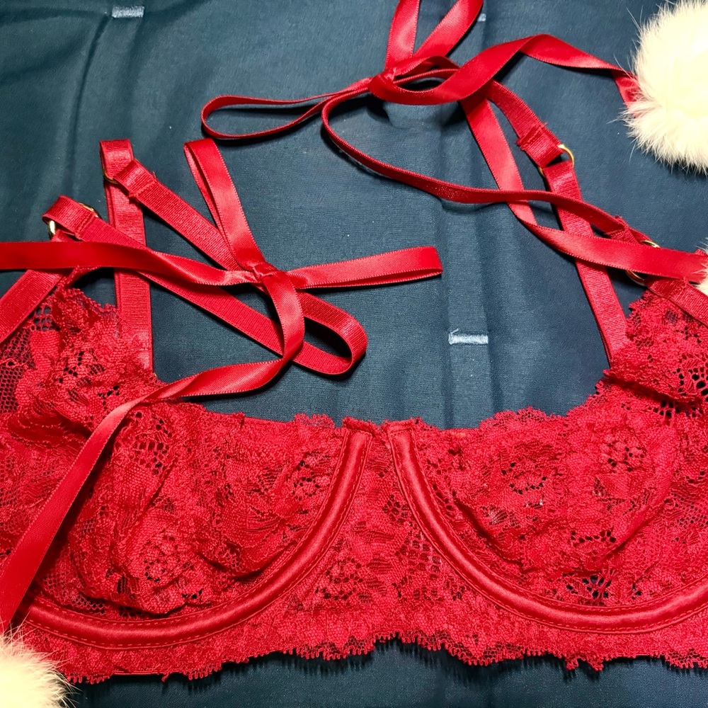 🔥NWT🔥 Oh La La Cheri Santa Pom Holiday Lingerie Set L/XL - Picture 7 of 10